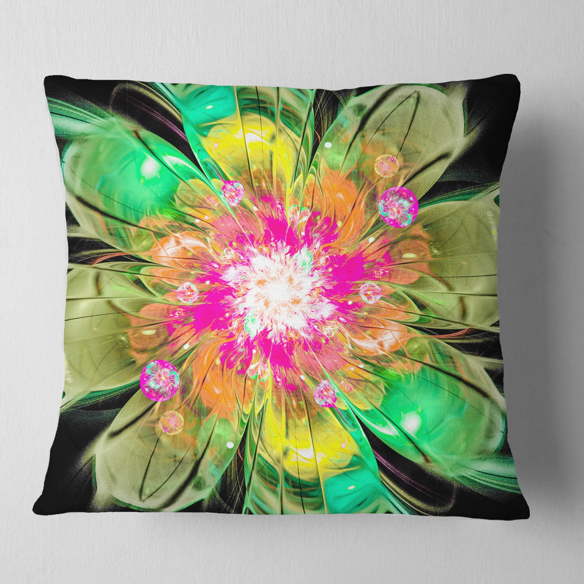 Designart 16" x 16" Green Polyester Throw Pillow