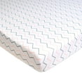 thumbnail image 6 of American Baby Co. Cotton Jersey Knit Fitted Portable/MiniCrib Sheet, Pink ZigZag, 6 of 6