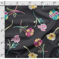 thumbnail image 2 of Soimoi Floral Print,Cotton Cambric, Quilting Fabric Sold by The Yard 42 Inch Wide, Medium Weight Cotton Fabric, SewingSupplies,Yellow, 2 of 5