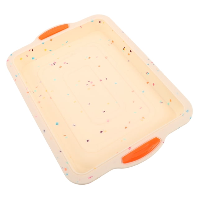 LOLIPPYY Beige Silicone Square Baking Dish for Home Kitchen Use with Excellent Flexibility and High Temperature Resistance 8.5x8.5 Inches