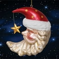 thumbnail image 3 of Celestial Crescent Moon Santa Glass Christmas Ornament, 3 of 5