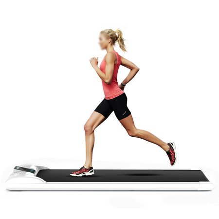 Oukaning Portable Electric Treadmill Under Desk Walking Pad Remote Control and LED Display Home Office Fitness Exercise