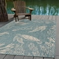 thumbnail image 5 of Birch Harbor Sophie 5'3" x 7' Aqua/White Sea Turtle Reef Indoor/Outdoor Performance Area Rug, 5 of 8