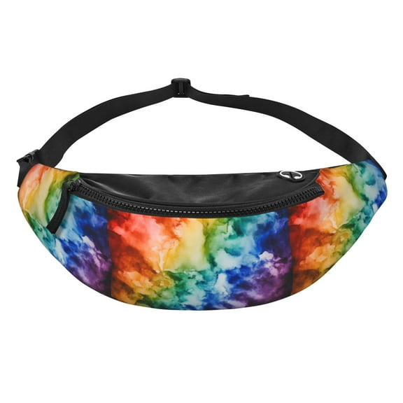 Men Women Rainbow Colored Fanny Pack Crossbody Waist Belt Bag Easy Carry Any Phone Wallet
