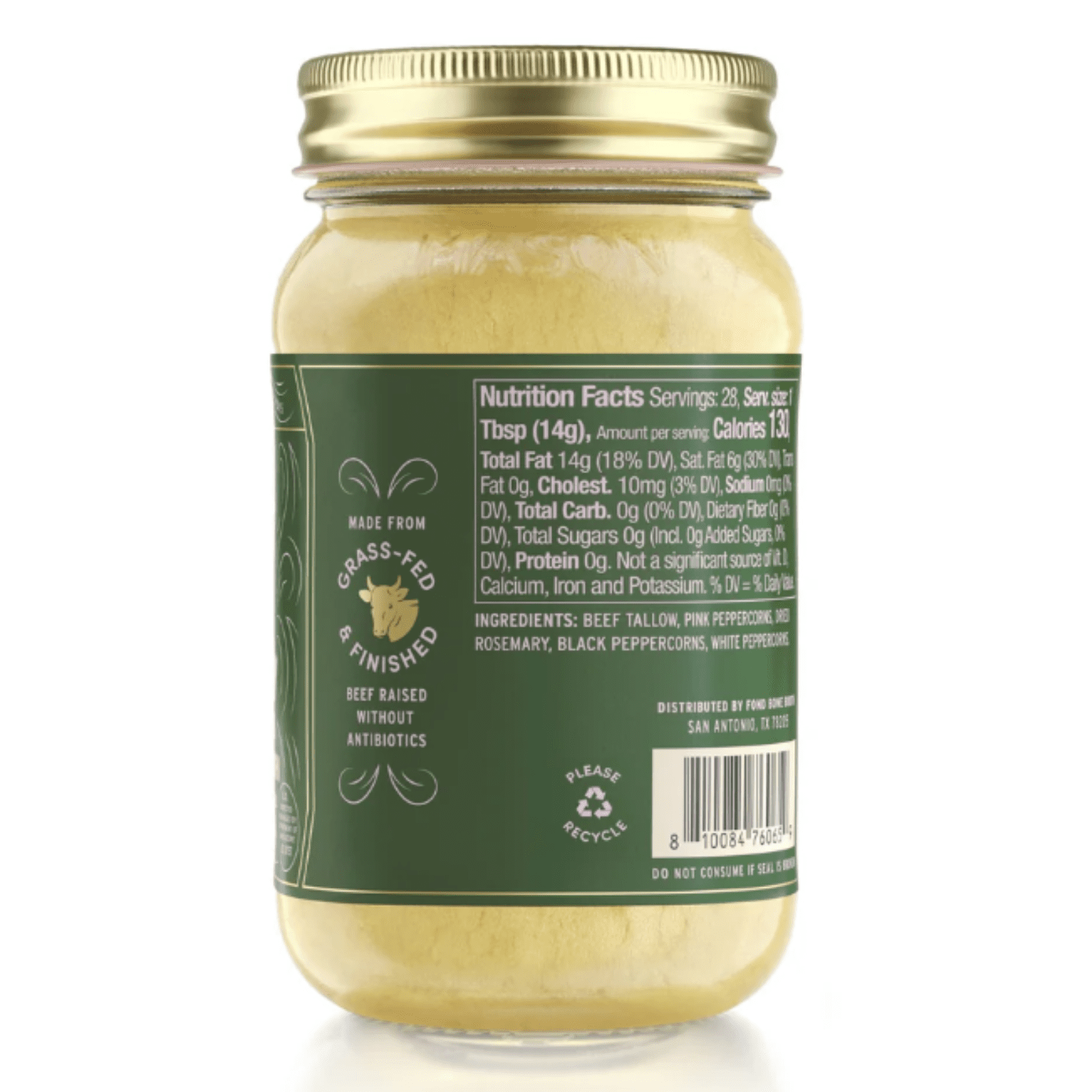 Fond Beef Tallow Rosemary and Pink Peppercorn Grass-Fed and Regenerative 2 Pack 14 oz