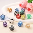thumbnail image 4 of 20Pack 6 Sided Colored Standard Dice, Acrylic D6 Mini Polyhedral Pearl Pattern Game Dice Set for Table Games or Math Learning, Light Green/White Point, 4 of 6