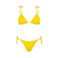 thumbnail image 6 of ECHFIPROM Women's Solid Triangle Bikini Set,2 Piece Bathing Suits for Women Adjustable Halter Swimwear for Beach & Pool,Yellow,XL, 6 of 6