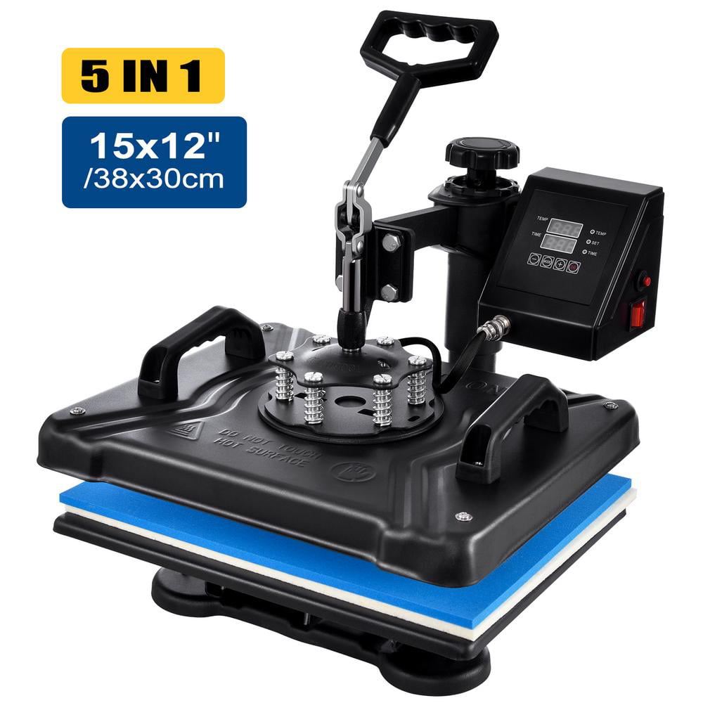 Details about   15"x15" 5 in 1 Heat Press Machine Digital Transfer Sublimation w/ T-Shirt 