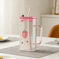 thumbnail image 6 of Bow Shaped Square Transparent Glass Cup With Lid Handle Suitable For And Girls Heat Coffee Cup Glass&Bottle, 6 of 6