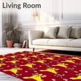 thumbnail image 2 of ODIKA 3'x5' Machine Washable Non-Slip Area Rug, Festive With Cheerful Giraffe and Holiday Design High Traffic Rug, Red, 638077, 2 of 7