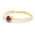 thumbnail image 3 of Gem Stone King 10K Yellow Gold Pink Tourmaline Solitaire Engagement Ring for Women (0.15 Cttw, Round 3.5MM, Gemstone October Birthstone, Size 8), 3 of 6