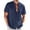 Navy, variant on Mens Short Sleeve Cuban Guayabera Shirt Casual Linen Summer Beach Button Down Shirts Beach Hawaiian Shirts