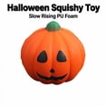thumbnail image 2 of Halloween Squishy Toy with Slow Rising Pu Foam and Jack-O'-Lantern Face, Single Piece, Orange with Green Hobby, for Trick Or Keep Hands Busy Favors, Squeeze Toy, 2 of 3