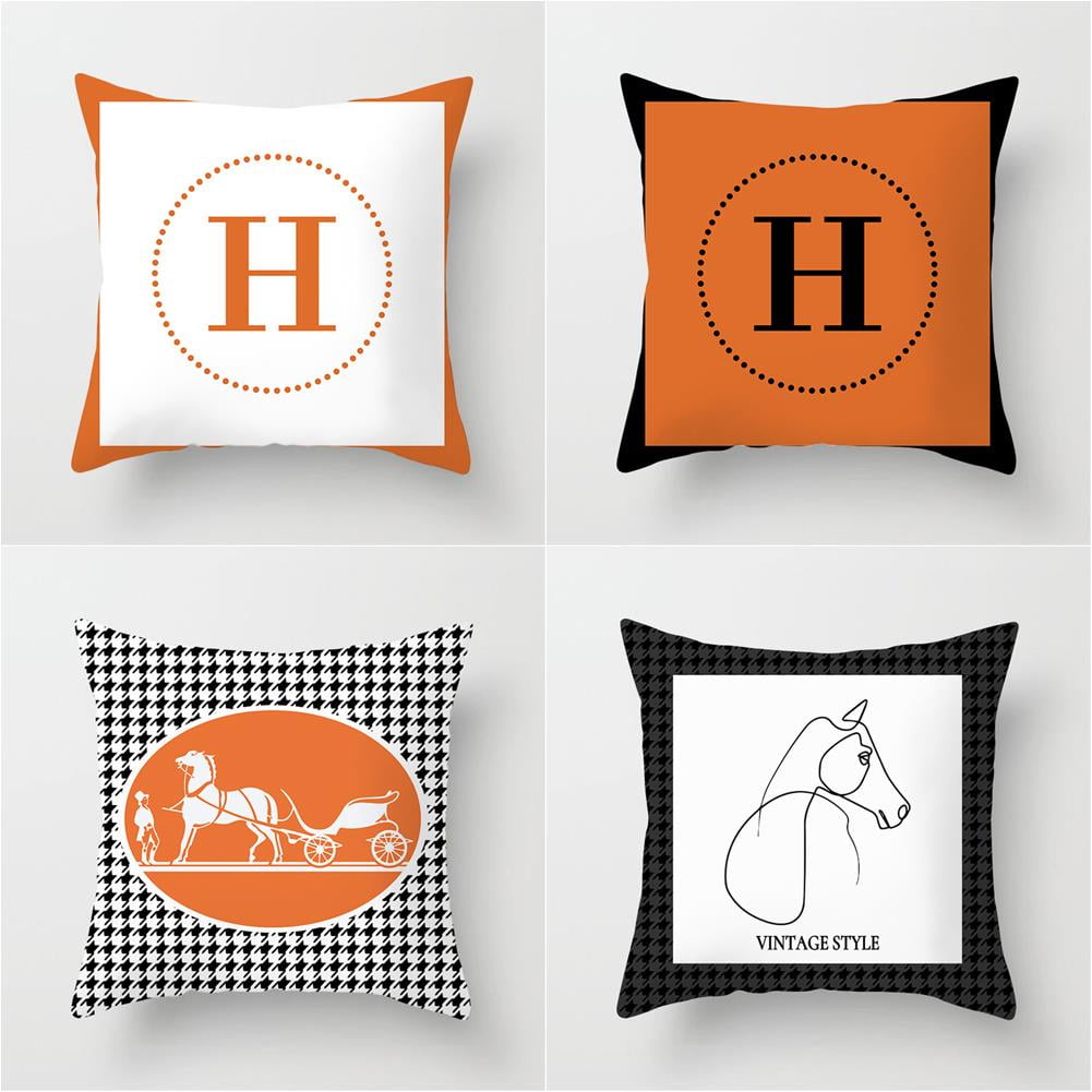 Oiens Decorative Pillowcase 4 Piece Set Orange Series Cushion Cover Home Decoration Used For Sofa Living Room Bedroom Car Pillowcase 18x18 In Walmart Com Walmart Com