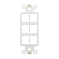 thumbnail image 2 of Adaptador de placa de pared decorativa de 6 puertos, blanco, paquete de 10, 2 of 4
