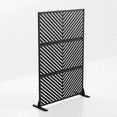 thumbnail image 4 of MAYEERTY Freestanding Metal Screen – Versatile Galvanized Steel Divider,Diagonal stripes,Black, 4 of 9