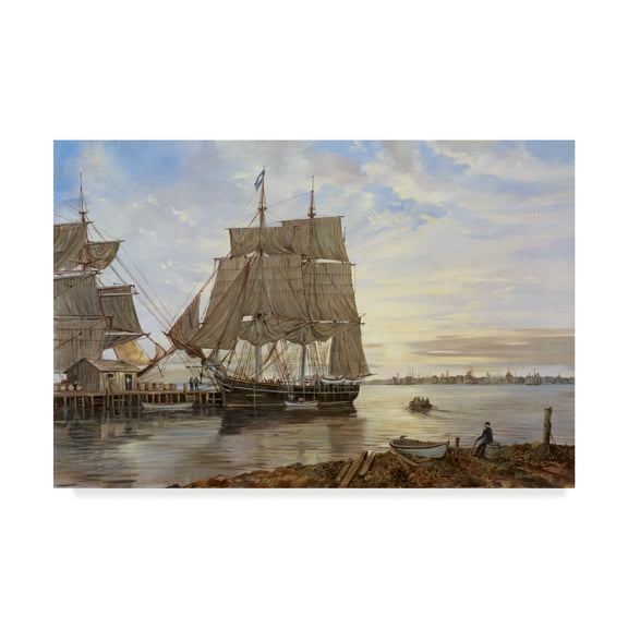 Trademark Fine Art 'Ship Over Water' Canvas Art by Jack Wemp