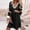 Black, variant on Kiplyki Women's Summer Dresses 2024 Short Sleeve V Neck Solid Pagoda Sleeve Loose Dress