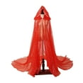 thumbnail image 3 of Cape à Capuche pour Femmes Longue Cape de Mariée à Capuche pour Fête Mascarade Cosplay Rouge, 3 of 10