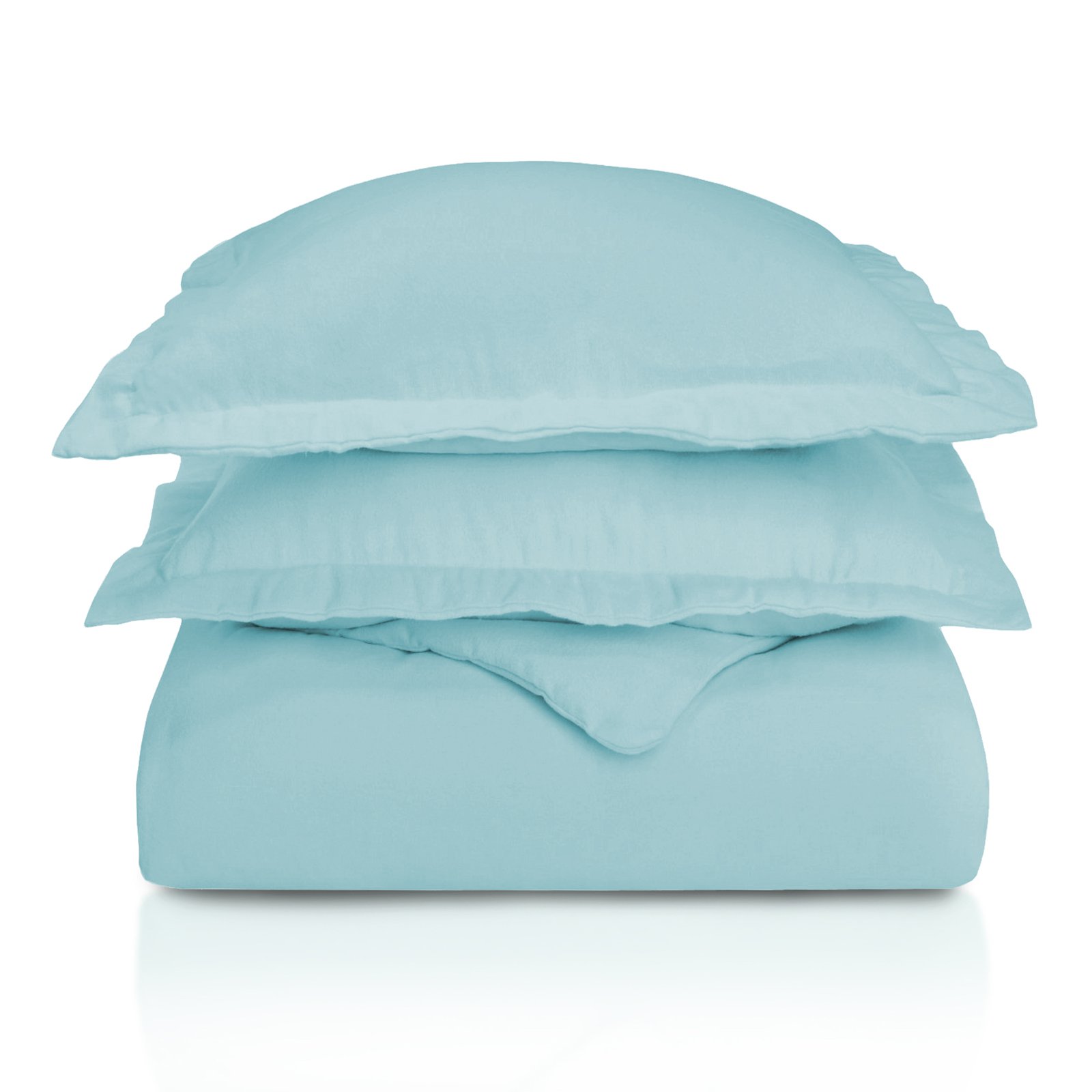 Superior Cotton Flannel Duvet Cover Set, Full/ Queen, Light Blue