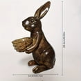 thumbnail image 3 of Vintage Resin Easter Bunny Statue with Woven Basket, Easter Garden Ornament and Home Decor for Outdoor Yard, Indoor Mantel or Table Centerpiece, 3 of 8