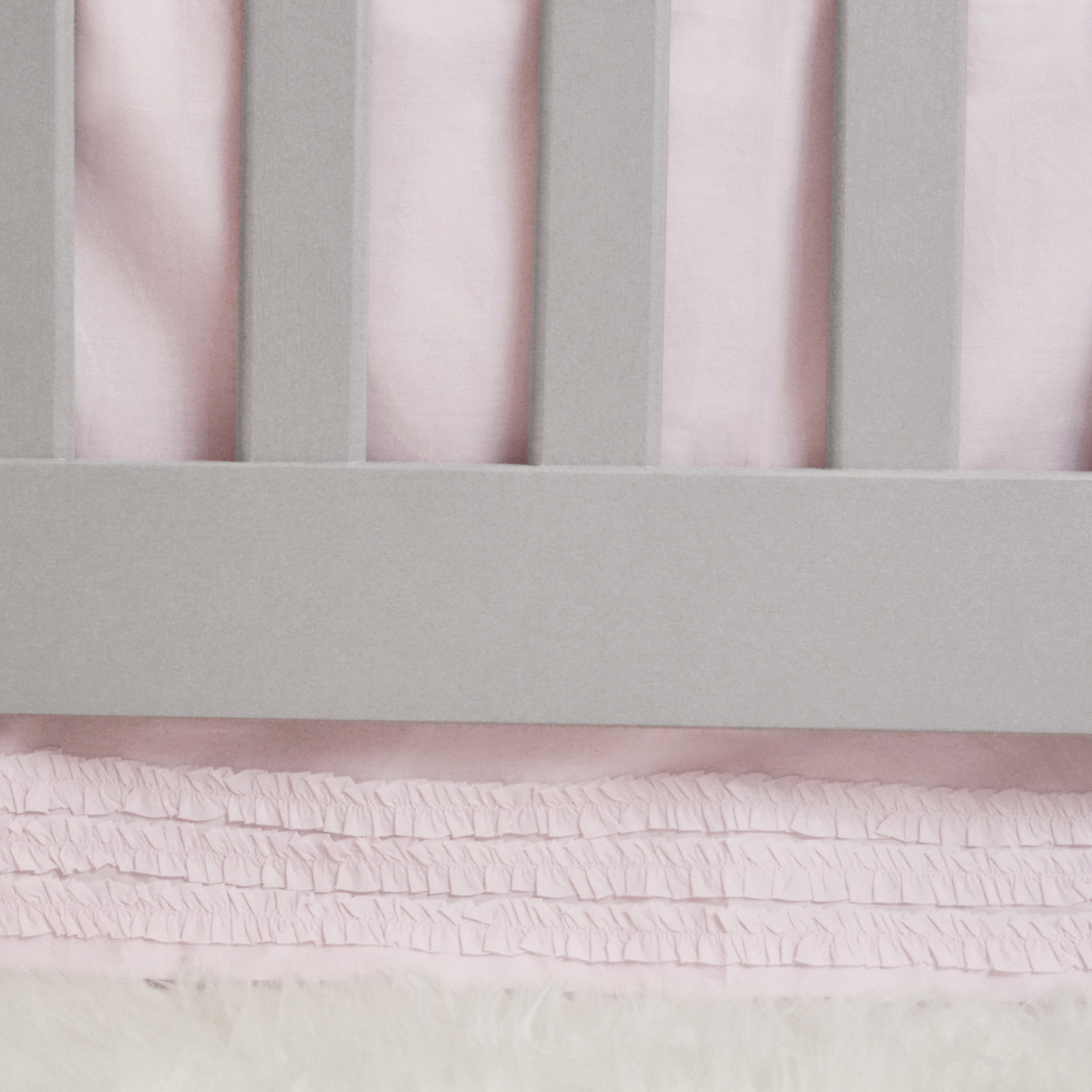 Hello Spud 100 Cotton Crib Skirt Petite Ruffle Pink