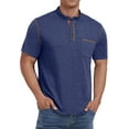 thumbnail image 2 of Thrilos Mens Henley Shirts Short Sleeve Casual Tops Lightweight Pullover Shirt Button Cotton T Shirt with Pocket, 2 of 8