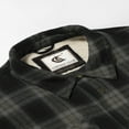 thumbnail image 4 of Coevals Club Men's Flannel Jacket Sherpa Lined Cotton Plaid Snap Button Up Quilted Long Sleeve Shirt Jacket Gray Black 15 3X-Large, 4 of 7