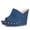 Blue, variant on Women Comfy Open Toe Studded Slide Sandals High Wedge Heels Platform Clogs Mules Slip On Shoes Size 11 Green