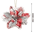 thumbnail image 3 of Lilgiuy 2D Acrylic Poinsettia Christmas Ornament, 3.14in Flat Poinsettia Flower Christmas Tree Hanging Decoration for Home Winter Holiday Party, 3 of 5