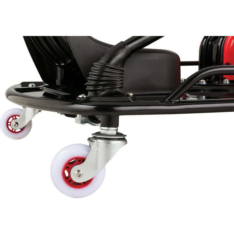 Razor Crazy Cart DLX - 24V Electric Drfting Go Kart - Enhanced Drift Bar,  Brodie Knob Steering, Variable Speed, Up to 12 mph,Black/Red