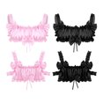 thumbnail image 4 of Braguitas Sissy para hombre, lencería para discoteca, ropa interior de satén con volantes, tirantes anchos elásticos, sin espalda, sin aros, sujetador sexual, 4 of 5