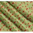 thumbnail image 3 of Soimoi Green Cotton Cambric Fabric Text & Poppy Floral Print Fabric by the Yard 42 Inch Wide, 3 of 7