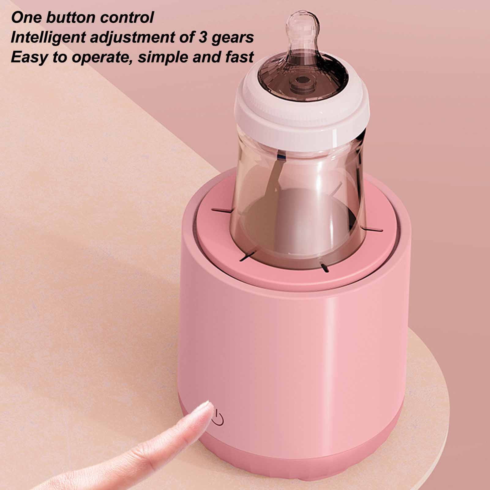 LAZIOEGR Electric Baby Milk Bottle Shaker Pink 3 Gears Prevent Bloating USB Charging Automatic Infant Formula Mixer Baby Bottle Shaker 5.1 Inches / 13 cm Height
