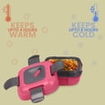 thumbnail image 3 of Pinnacle Thermoware 2-Pc Leak Proof Insulated Lunch Box Hot Food Container Set, Pink, 3 of 9