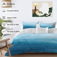 thumbnail image 4 of Sky Blue Ombre Bedding 3 Piece Duvet Cover Set Full Size, Modern Abstract Art Ocean Oil Painting Soft Microfiber Comforter Cover with Zipper Closure & Pillowcases, Wrinkle & FadeResistant Quilt Cover, 4 of 9