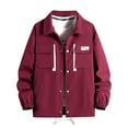 thumbnail image 1 of Fengqque Veste de Travail pour Homme pour le Printemps, Veste Décontractée Ample Rouge 16(TTTTG), 1 of 5