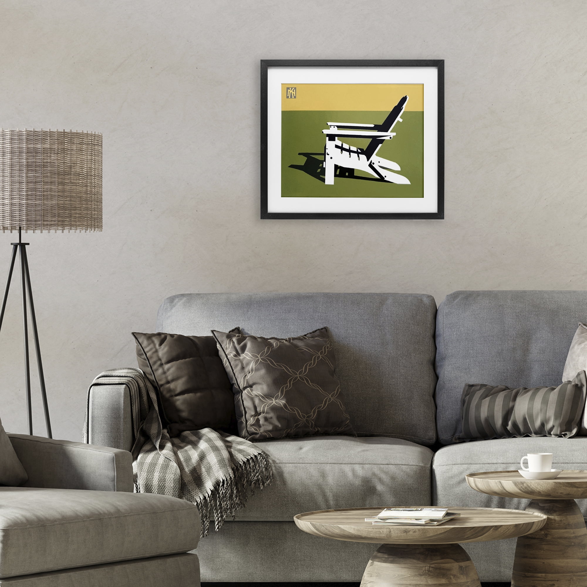 Stupell Industries Minimal Sunlit Lounge Chair Black Framed Print Under Glass, design by Jadei Graphics
