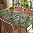 thumbnail image 3 of Sage Green Coastal Table Cloths for 4 Foot Rectangle Tables, Starfish Coral Summer Beach Ocean Patio Waterproof Elastic Fitted Tablecloths, Washable Rectangular Table Cover for Camping, 3 of 8