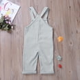 thumbnail image 4 of Toddler Baby Boy Girl Overalls Romper Jumpsuit Kids Playsuit Solid Suspender Pants with Pocket Outfits, 4 of 5
