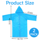 thumbnail image 2 of Poncho de lluvia portátil para niños, impermeable reutilizable con capuchas y mangas, duradero, liviano y perfecto para actividades al aire libre, 2 of 5