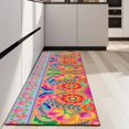 thumbnail image 4 of Colorful Pioneer Flower Pattern Kitchen Rug Mat,Kitchen Runner Rugs Non Skid Washable,Decorative Kitchen Floor Mats for Kitchen,Sink,Laundry,17"X47", 4 of 5
