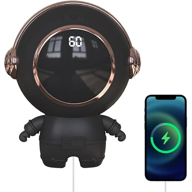 ShenMo 1 pièce （Noir）Chauffe-mains USB mignon, 2 en 1 mains chaudes et  banque d'alimentation, pochette d'astronaute électrique de grande capacité  de batterie rechargeable, chauffe-poche cadeau chaud 