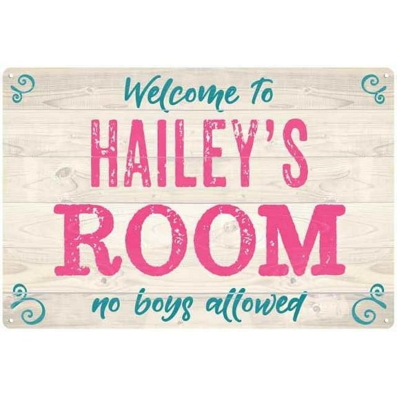 HAILEY'S Room Kids Bedroom Sign Gift 8x12 Metal Sign 108120089072