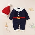 thumbnail image 2 of Ketyyh-chn99 Boys Holiday Wear My First Christmas Baby Boy Girl Outfit Knit Sweater Letter Embroidery Sweaters Newborn Toddler Infant Pullover Size for 12-18 Months,Blue, 2 of 9