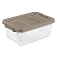 thumbnail image 3 of Sterilite 16 Quart Stacker Plastic Storage Box, Brown, 6 Pack, 3 of 14