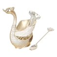 thumbnail image 3 of Juego de cubiertos de postre, 6 cucharas, organizador, contenedor, expositor, soporte decorativo con forma de cisne Plata, 3 of 9