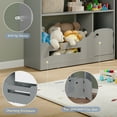 thumbnail image 5 of 2-Tier Kids Bookshelf and Toy Storage with Toy Storage & Motion Sensor Light, 36.6" Wide Wooden Bookcase for Nursery, Playroom & Bedroom, Storage Cabinet with Anti-Tip Device, Easy Assembly, 5 of 7