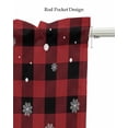 thumbnail image 5 of Faux Linen Valances for Windows Merry Christmas Snowflakes,Buffalo Plaid Red Black Curtains Valance Light Filtering Rod Pocket Small Window Treatment for Kitchen Living Room Bedroom 54x18In, 5 of 6