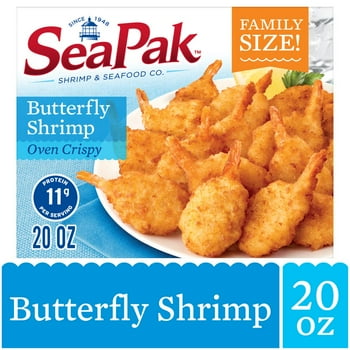 SeaPak Butterfly Shrimp with Cri Breading, Easy to Bake, Frozen, 20 oz